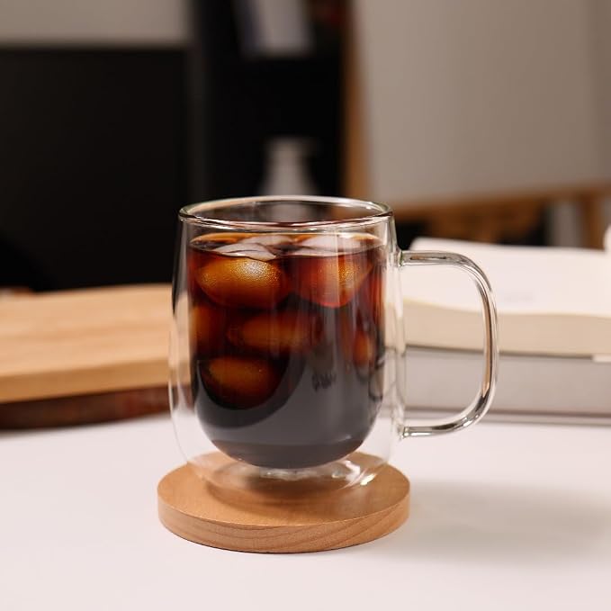CNGLASS Large Double Wall Glass Coffee Mug 15.2oz - Image 4