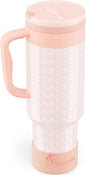 40 oz Insulated Tumbler with Handle and Push-Button Straw Lid, Stainless Steel by Coquella
