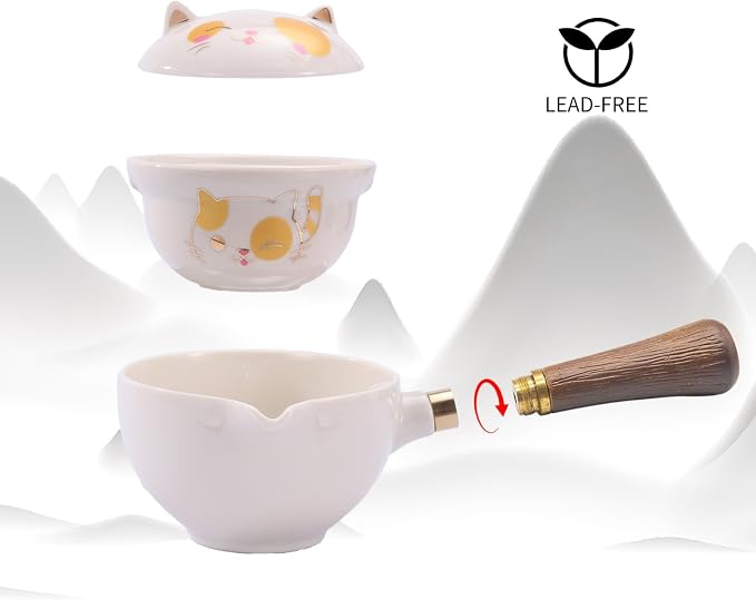 LURRIER Porcelain Chinese Gongfu Tea Set, Portable Teapot Set - Image 5