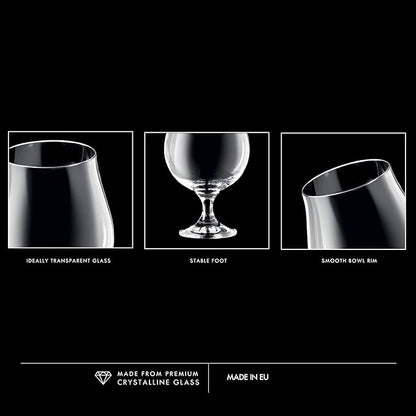 Krosno Dark Stout Beer Glasses 0.5 Liter | Set of 6 | 16.9 oz | Elite Collection | Perfect for Home and Parties | Dishwasher Safe | Lead-Free Crystal Glass