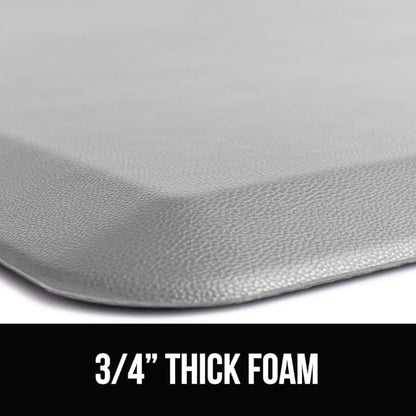 GORILLA GRIP Comfortable Cushioned Kitchen Mats for Floor, Waterproof and Stain Resistant Soft Top, 3/4 Inch Thick Ergonomic Standing Desk Anti Fatigue Mat, Foam Supports Feet, 20x32, Light Gray