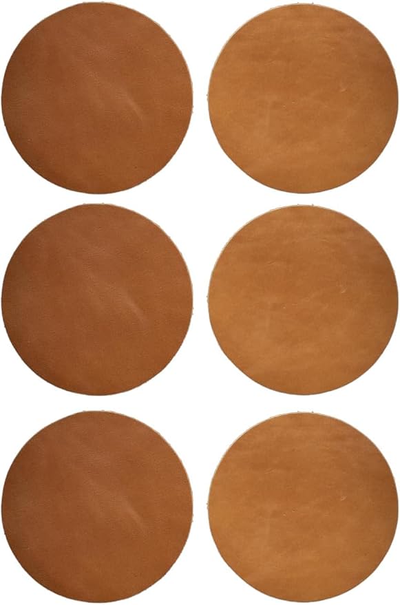 Real Natural Grain Leather Coasters – Durable Non-Slip Distressed Design by TheTanneryNYC