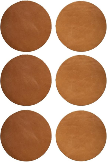 Real Natural Grain Leather Coasters – Durable Non-Slip Distressed Design by TheTanneryNYC