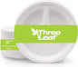 three leaf 9" 3 COMPARTMENT BAGASSE ROUND PLATE, 500 Ct. Heavy-Duty- Super Strong- Natural- Eco-Friendly Disposable Bagasse Plates, 100% Biodegradable 9 inch 3 compartment plates