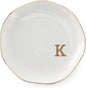 Initials Ring Dish Jewery Tray with personalized K-Monogrammed Gifts Wedding Engagement for Women Friends sister,Ceramic White