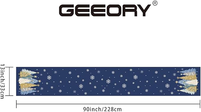 Christmas Table Runner 13x90 Inch, Xmas Trees Snowflakes Holiday Decorative - Image 6
