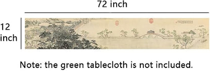 Asian Style Bamboo Table Runner, Ancient Chinese Paintings Zen Table Mat - Image 5