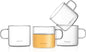 5oz Modern Glass Coffee & Tea Cups Set of 4 by Dorsaer
