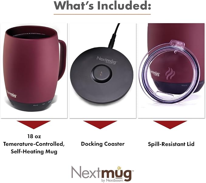 Nextmug Plus - Temperature-Controlled, Self-Heating Coffee Mug | – No App - Image 3