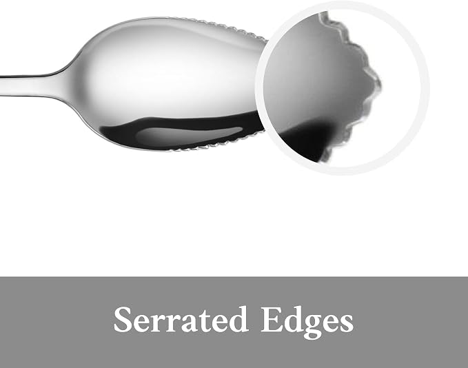 Artaste Rain 18/10 Stainless Steel Grapefruit Spoons, Serrated Edge Citrus - Image 2