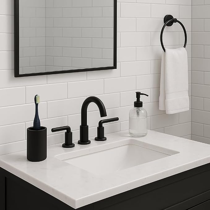Matte Black Resin Bathroom Tumbler Cup - Image 5