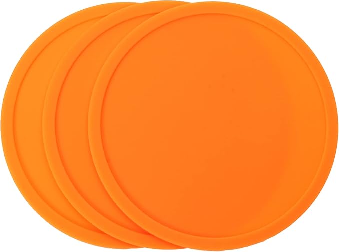 ONLYKXY 3 Pieces 3.93 Inch Silicone Coasters, Round Coasters by Unknown