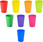 Set of 8, Mini Plastic Cups, Reusable Open Cups in 8 Colors, Stackable Water by Unknown