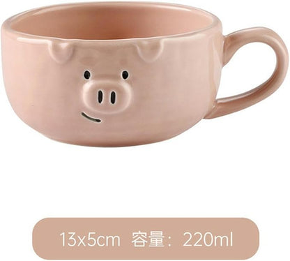Nordic Style Creative Cute Pink Piglet Dishes, Home Breakfast Ceramic Matte - Image 2