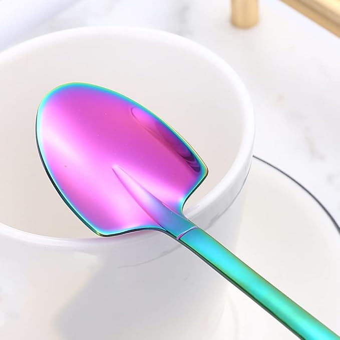 10Pcs Shovel Spoons Stainless Steel Spoon Reusable Dessert Spoons - Image 4