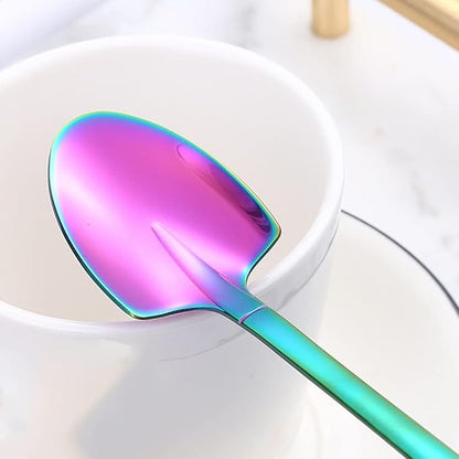10Pcs Shovel Spoons Stainless Steel Spoon Reusable Dessert Spoons - Image 4