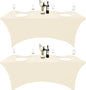 2-Pack 4ft Spandex Table Covers for Rectangular Folding Tables - Wrinkle Resistant Stretch Tight Table Cloths - Ultimate Fitted Table Protector for Parties, Banquet, and Wedding