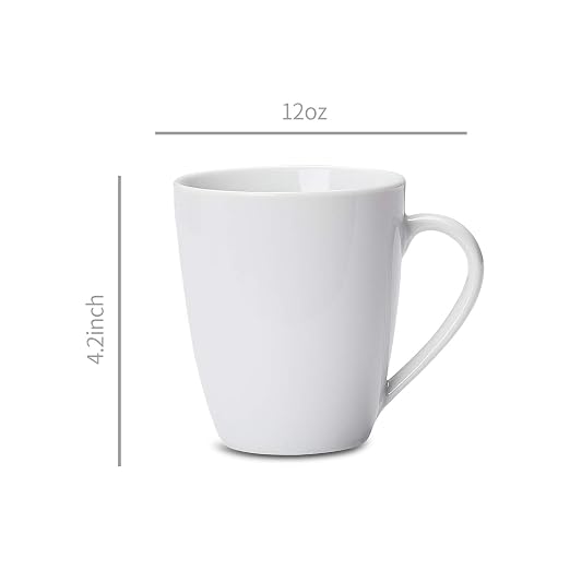 Amazon Basics Porcelain Heat Resistant Coffee Mugs, Microwave and Oven Safe - Image 4