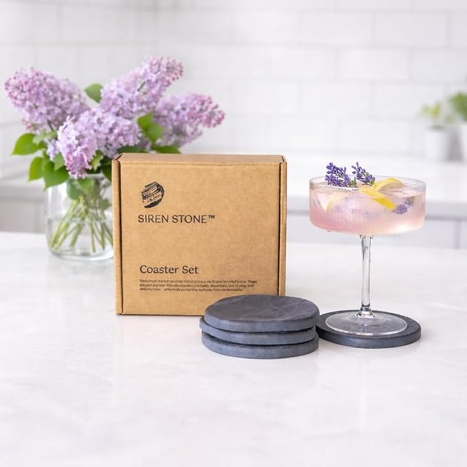 Diatomaceous Earth Coasters Set of 4 | Absorbent Stone Coasters - Image 5