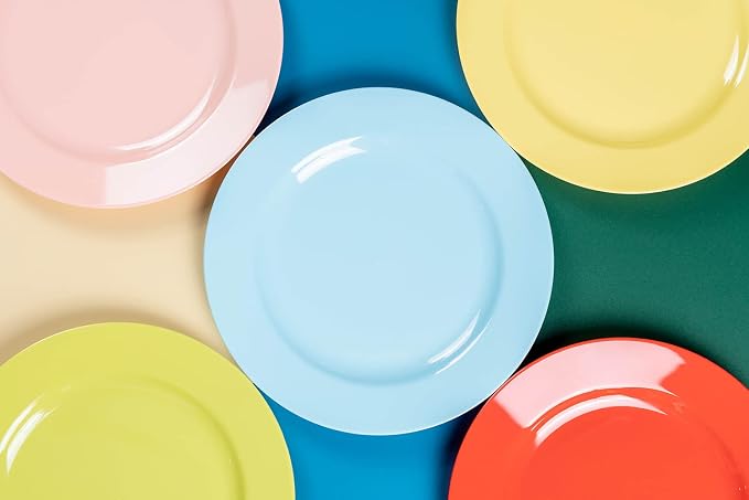 60PCS Colorful Disposable Plastic Plates, Heavy Duty Plates - Image 3