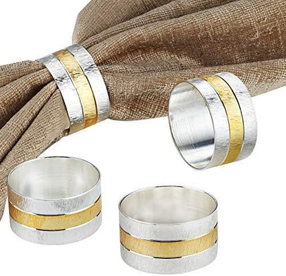 Accmor Napkin Rings, Metal Gold Round Napkin Rings Buckles - Image 6