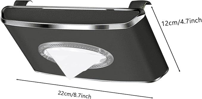 Faux Leather Car Tissue Box for Car Interior, Armrest & Back Seat Napkin - Image 9