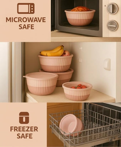 Mixing Bowls with Airtight Lids – 8 Piece Nesting Kitchen Set – BPA-Free, Leak-Proof & Stackable – Dishwasher, Microwave & Freezer Safe