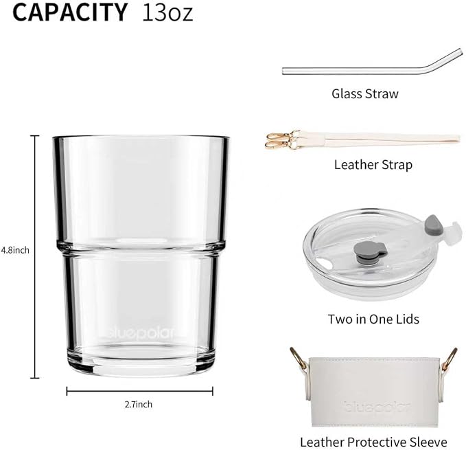 BLUEPOLAR 13oz/400ml Glass Water Tumbler - Image 4