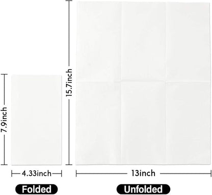 Vplus 400 Pack Premium Quality Guest Towels Disposable Dinner Napkins Soft, Absorbent, Party Napkins for Dinners or Catering Events，and Everyday Use (White, 400)