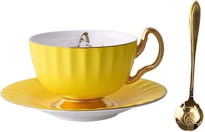 Bone China Cup and Saucer Set- Butterfly and Elegance by YBK+Tech