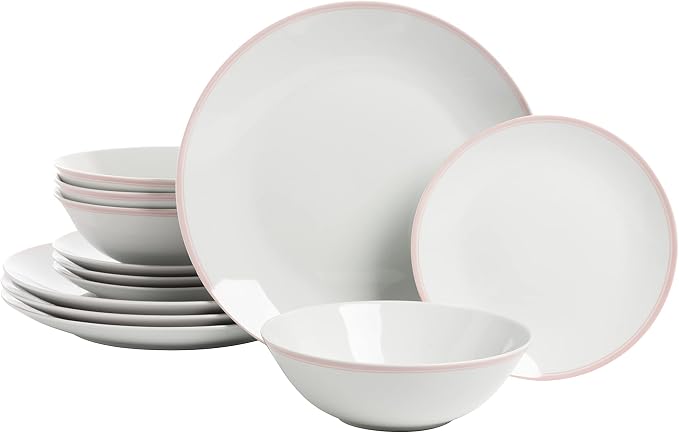 10 Strawberry Street Coupe Double Line 12 Pc, Misty Rose, SM-1200-CP-P by 10StrawberryStreet