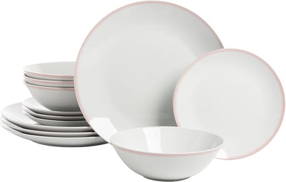 10 Strawberry Street Coupe Double Line 12 Pc, Misty Rose, SM-1200-CP-P by 10StrawberryStreet