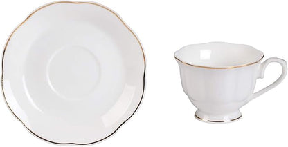 Guangyang 12 pieces Fine Porcelain 2.5oz Cups and Saucers set of 6 Turkish - Image 3