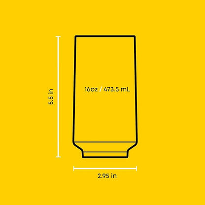 JoyJolt Sidney Highball Glasses Set of 4 | 16 oz Drinking Glasses for Water, Soda, Cocktail, Mojito, Tom Collins | Tall Glass Cups | Home Bar Glass Set | Premium Crystal Barware Made in Europe
