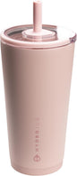 HydroJug Everyday Tumbler 20 oz – Ceramic-Lined Insulated Tumbler with Straw and Soft-Touch Lid, Cup Holder Friendly, Double-Wall Vacuum Insulation, Reusable Travel Cup – Dusty Rose