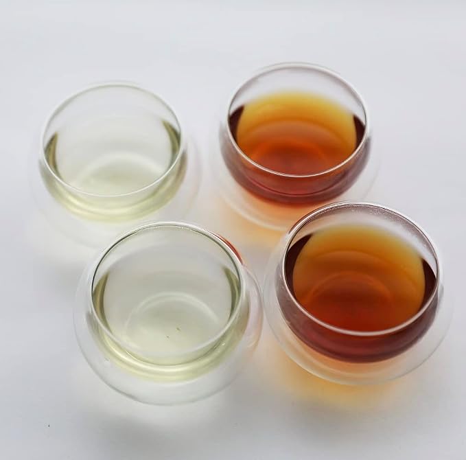 PunPun 4.2oz. 125ml Tea Cups Set of 4, Double Walled Glass Cups - Image 5