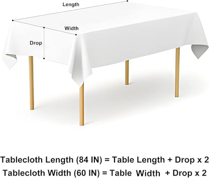 misaya Rectangle Waterproof Vinyl Table Cloth, Buffalo Flannel Backed Tablecloth, Wipeable Plastic Table Cover for Dinner, Kitchen, Outdoor (60" x 84", Black and White)