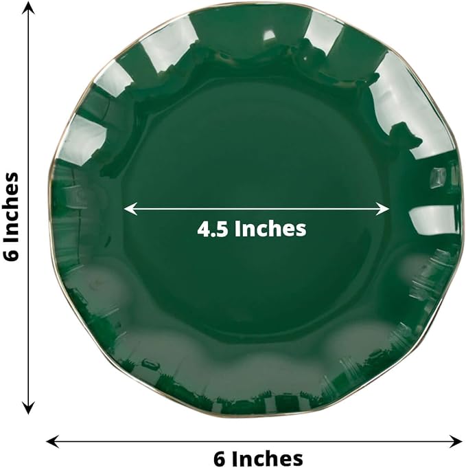 Efavormart 10 Pack | Hunter Emerald Green 6" Round Plastic Dessert Salad Plates - Image 3