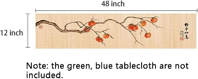 Asian Style Bamboo Table Runner, Ancient Chinese Paintings Zen Table Mat - Image 5