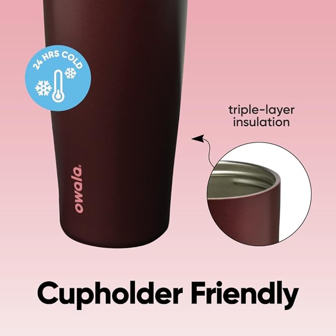 Owala FreeSip Sway Stainless Steel Water Bottle 40 oz Black Cherry - Image 4