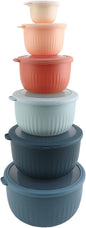 COOK WITH COLOR Prep Bowls with Lids- Wide and Deep Nesting Plastic Small by CookwithColor