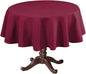 H.VERSAILTEX Linen Textured Table Cloths Round 70 Inch Premium Solid Tablecloth Spill-Proof Waterproof Table Cover for Dining Buffet Feature Extra Soft and Thick Fabric Wrinkle Free, Christmas Red