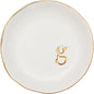 COLLECTIVE HOME - Ceramic Jewelry Tray, Decorative Trinket Dish for Rings Earrings Necklaces Bracelet Watch Keys, Birthday Mother's Day Christmas Gift for Women, 4.75", White Surface (G)