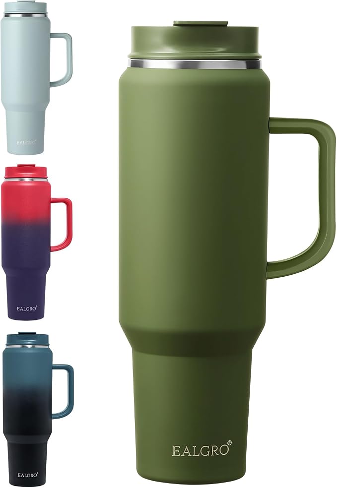 EALGRO 50 oz Tumbler with Handle, Insulated Tumblers with Lid and Straw | by EALGRO