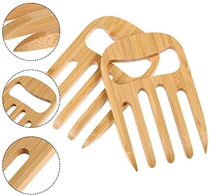 2 Pieces Bamboo Salad Hands, Salad Servers Bamboo Serving Hands Latest Gripper - Image 3