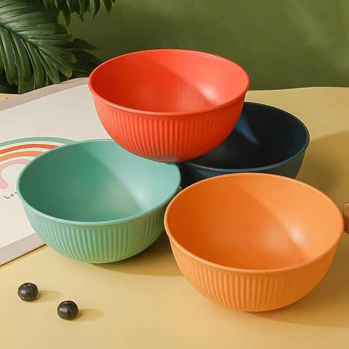 LRUUIDDE Unbreakable Cereal Bowls 24 oz -Reusable Wheat Straw Fiber Lightweight - Image 7