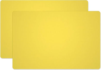 Silicone Placemats, Food-Grade Non-Slip Waterproof, Dining, Stain Resistant, Countertop Protector, Kitchen Counter Mat, Heat Resistant, Baking mat Dishwasher Safe (23.6"×15.7"-2pack, Yellow)
