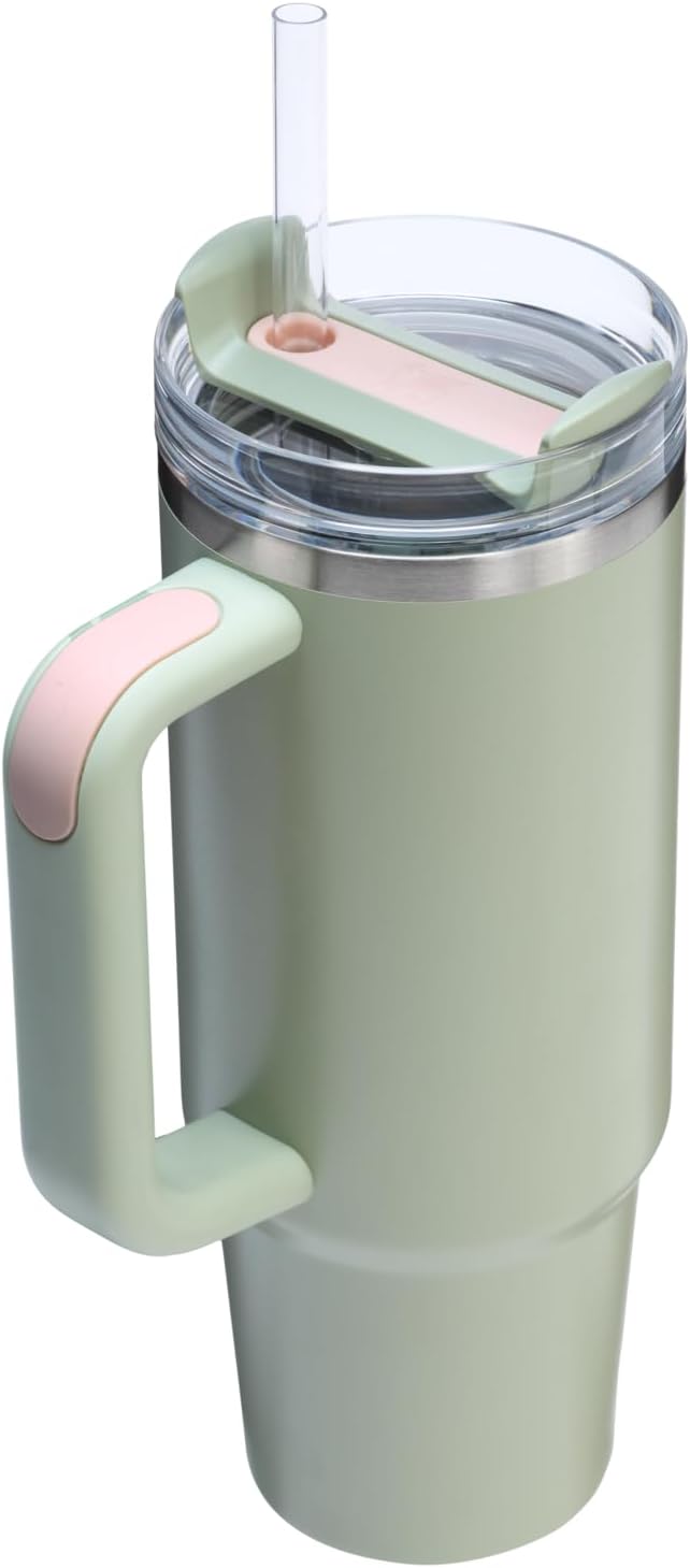 STANLEY Quencher H2.0 Flow State Tumbler, 30 oz, Lichen | Handle and Straw | - Image 3