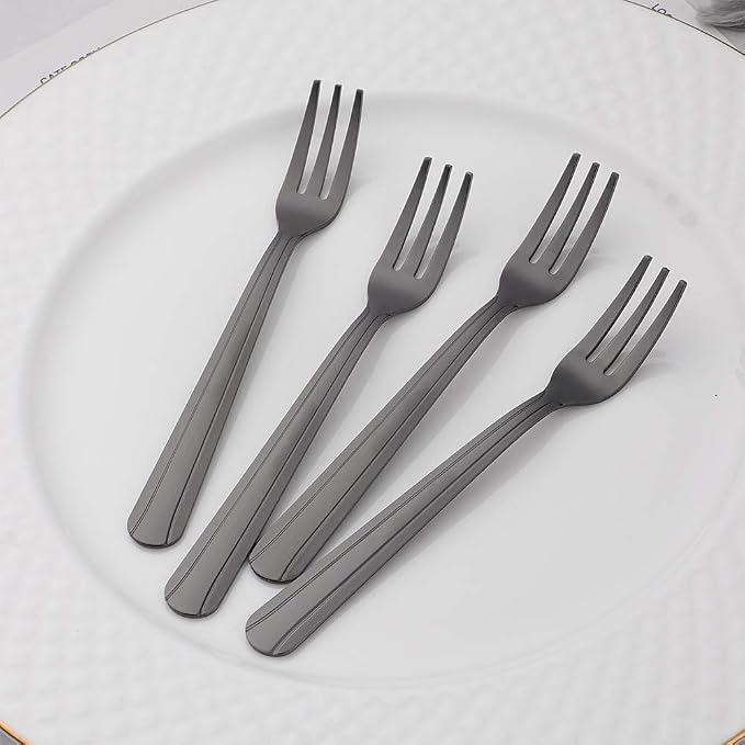 Oyster Fork Set of 12, 5.4 Inch Stainless Steel Cocktail Forks, 3 Tines Mini - Image 6