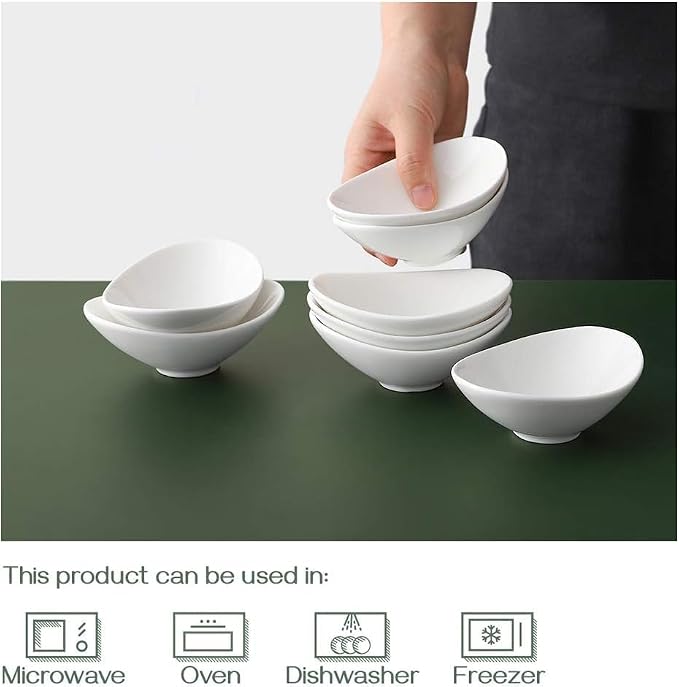DOWAN Ceramic Dip Bowls, 3 oz 8 Pack Dipping Bowl, Mini Serving Bowls - Image 4